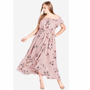 NWT City Chic Rose Play Maxi Dress XL 22 Plus Size
